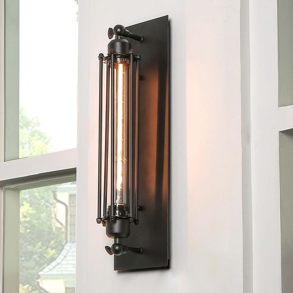 Carbon Loft Modern 1 Light Flush Mount Wall Light Black Wall Sconces - W5" x E5.5" x H18.5". Opens flyout.