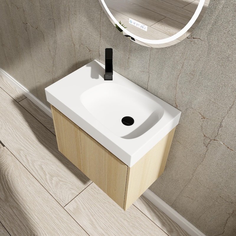 BNK 16"/20"/24"/30"/36" Single Sink Bathroom Vanity with Soft Close Door and Shelf