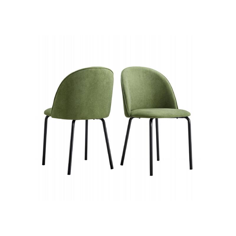 Modern Chair 2-Piece Set with Soft Seat and Comfortable Backrest，Powder-Coated Stainless Steel Frame