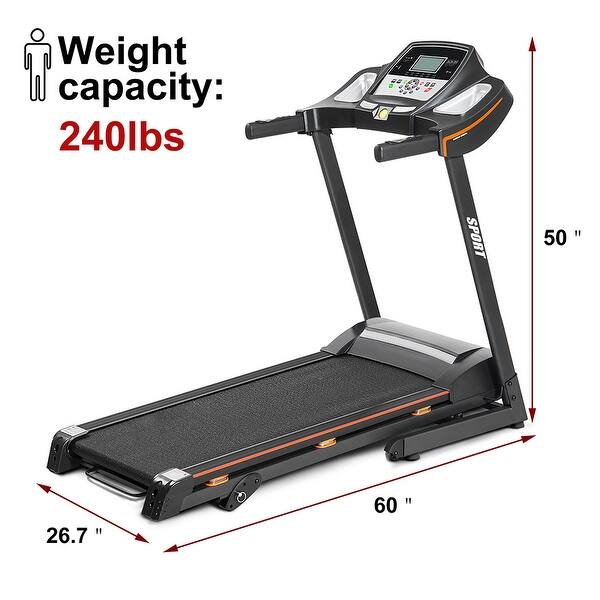 Folding Electric Treadmill Motorized with Safety Emergency Stop Key - Bed  Bath & Beyond - 35316789