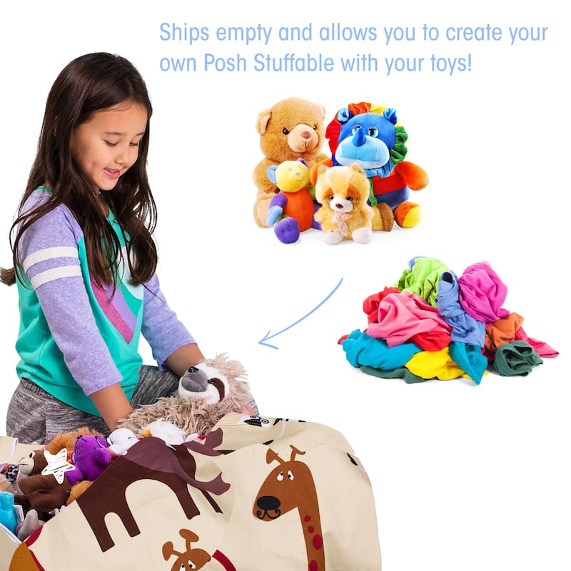 Kids' Stuffed Animal Storage Bean Bag Chair Cover or Toy Organizer