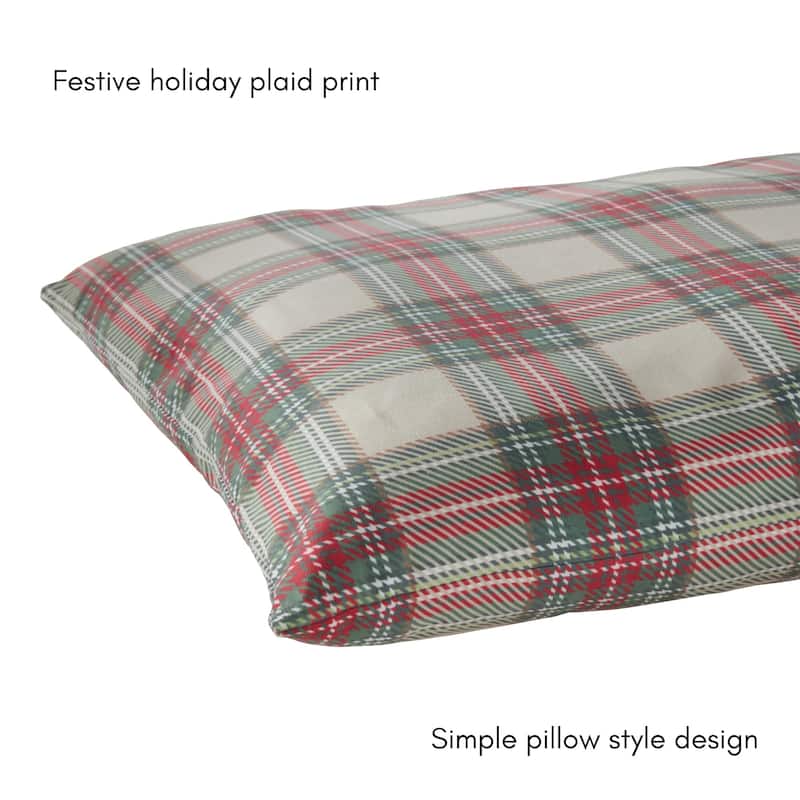 Charlie Holiday Plaid Pillow Dog Bed