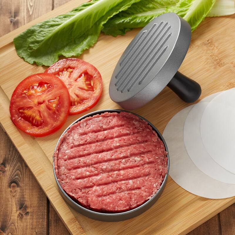 Aluminum BBQ Patty Maker with 100 Wax Papers