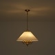 preview thumbnail 9 of 11, Mid-Century Candle Fabric Round Tapered Cone Cage Chandelier 20in