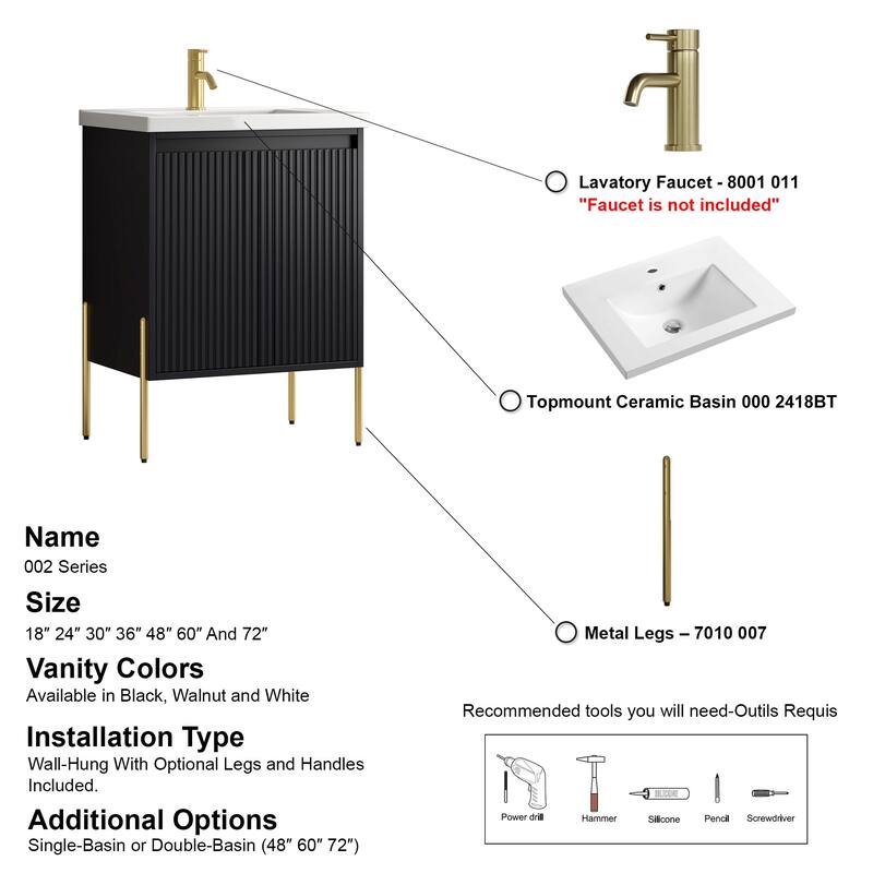 Ripple 24" Single Bathroom Vanity Set