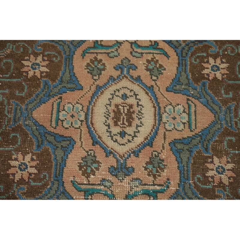 Floral Tabriz Persian Area Rug Hand-Knotted Wool Carpet - 9'6" x 12'8"
