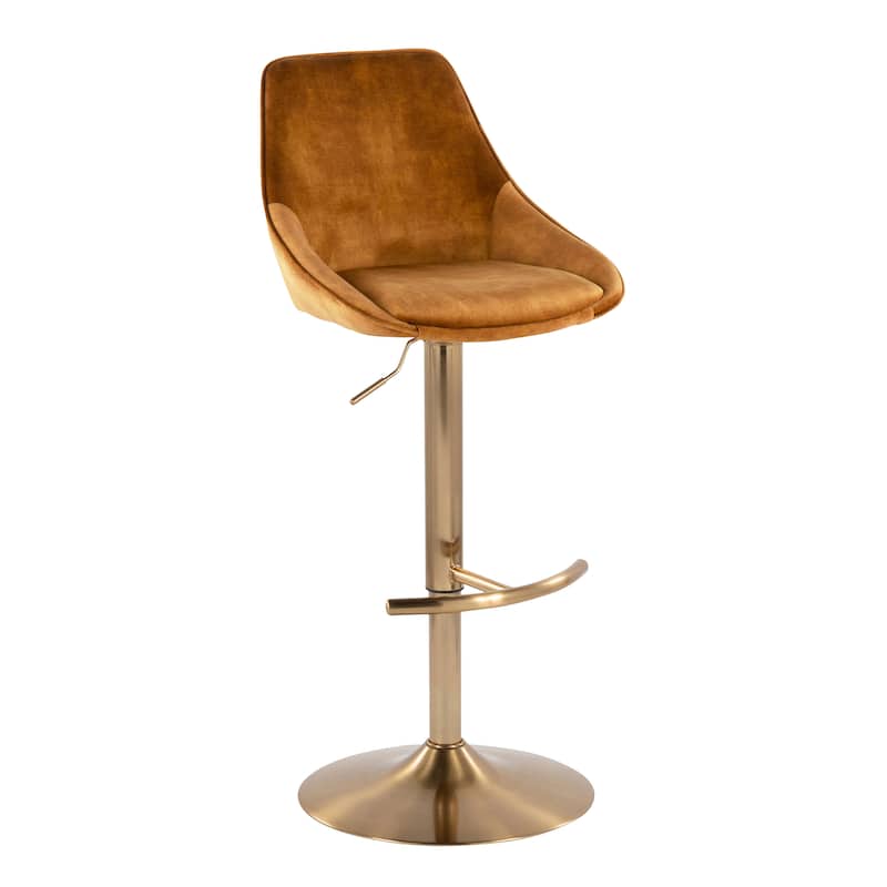 Silver Orchid Alba Adjustable Bar Stool with Rounded T Footrest (Set of 2)