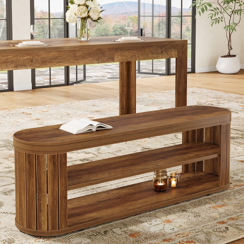 Wood Entryway Bench with Shoe Storage, Dining Bench, Bedroom Hallway Living/Dining Room End of Bed Stool