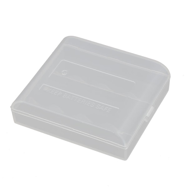 63mmx53mmx18mm Hard Plastic Battery Storage Case Holder Organizer Transparent