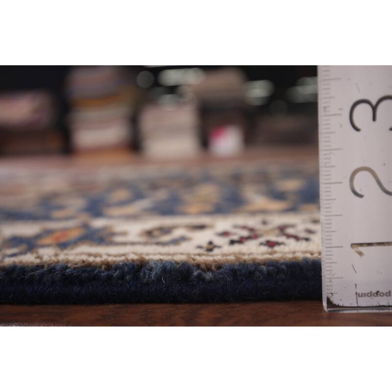 Blue Geometric Kazak Indian Runner Rug Handmade Oriental Wool Carpet - 2'8"x 8'2"