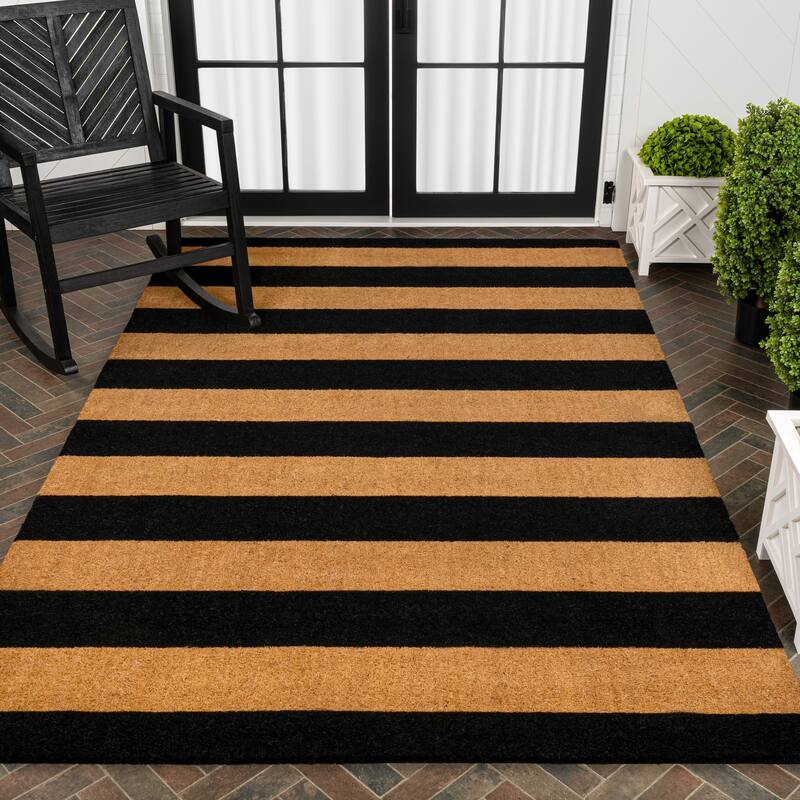 JONATHAN Y Classic Natural Coir Indoor/Outdoor Mat
