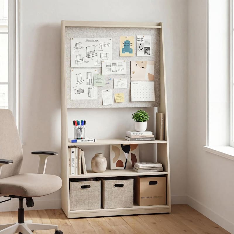 3-in-1 Mobile Whiteboard & Felt Bulletin Board on Wheels