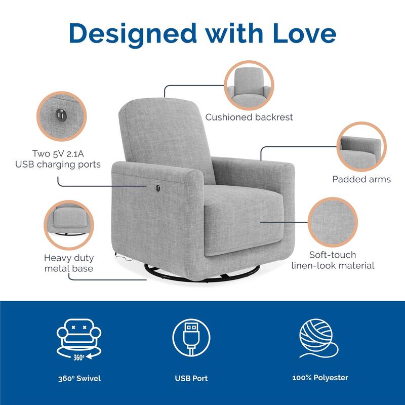 Baby Relax Step Swivel Nursery Chair with USB Charger