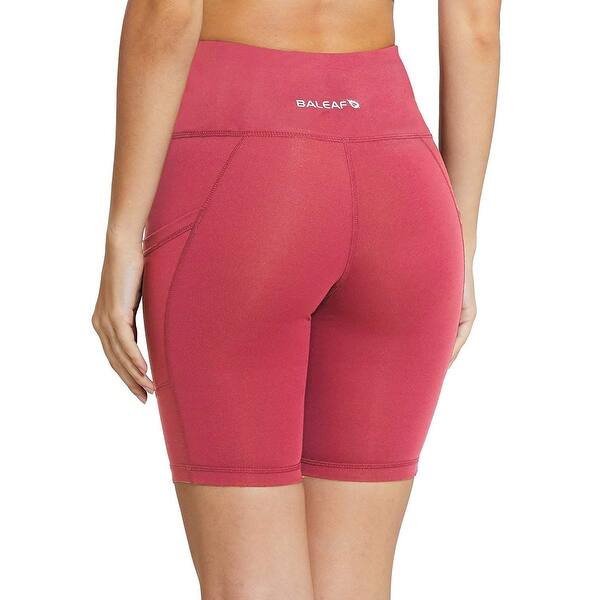 Shop Baleaf Women S 8 High Waist Tummy Control Workout Yoga Shorts Side Pockets C Small Overstock 31761339