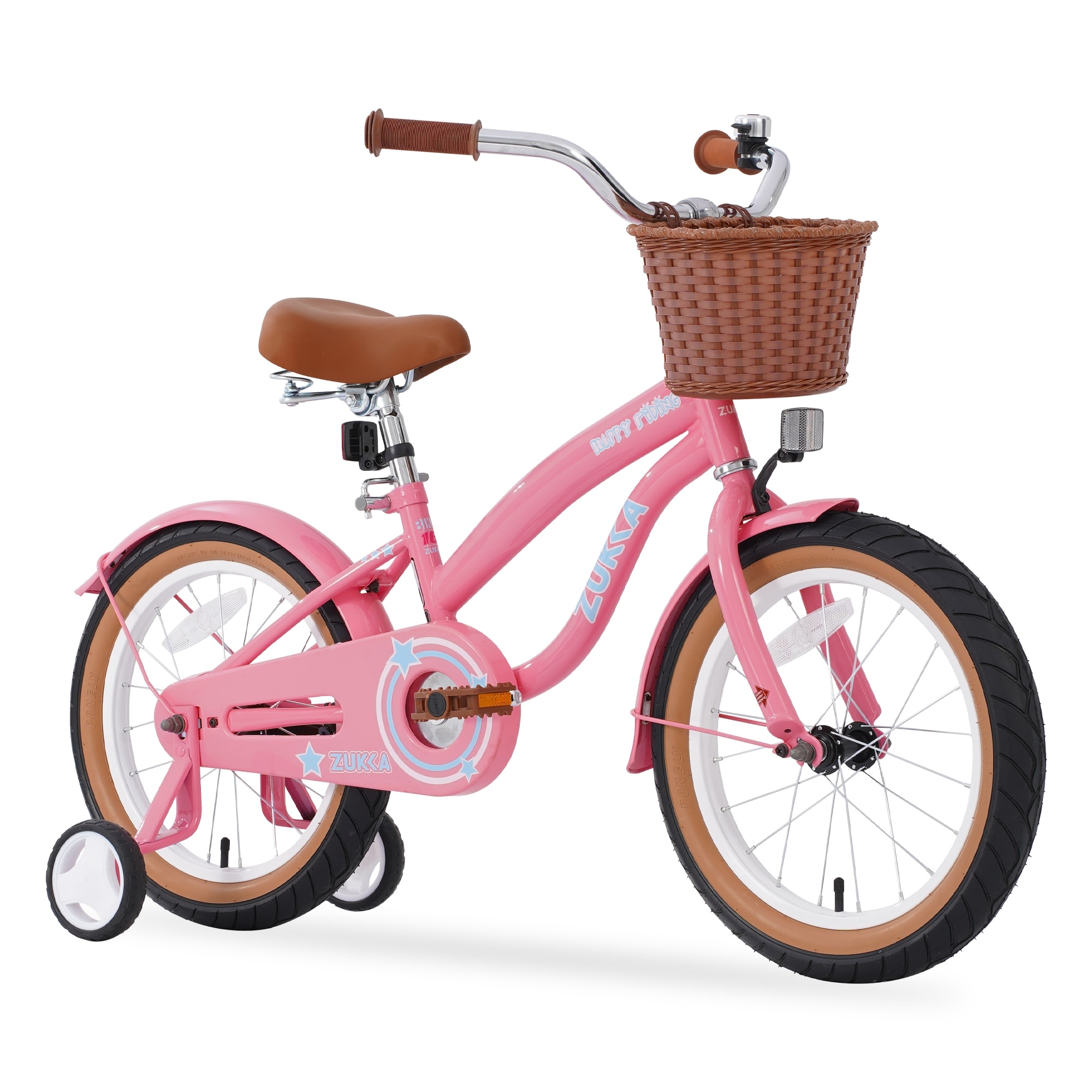 Girls Bike Leisure Bikes Outdoor Bikes Sports Bikes for 4-7 Years Old Kids 16 Inch with Training Wheels Included Adjustable Seat