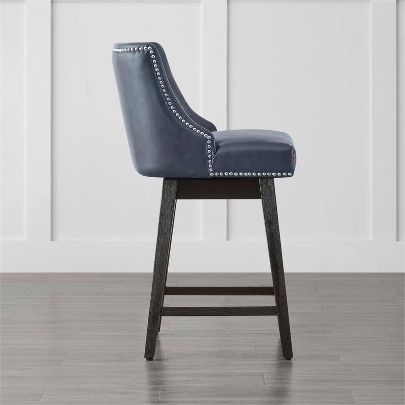 Spruce & Spring Olive Upholstered Counter Height Swivel Barstools-Single