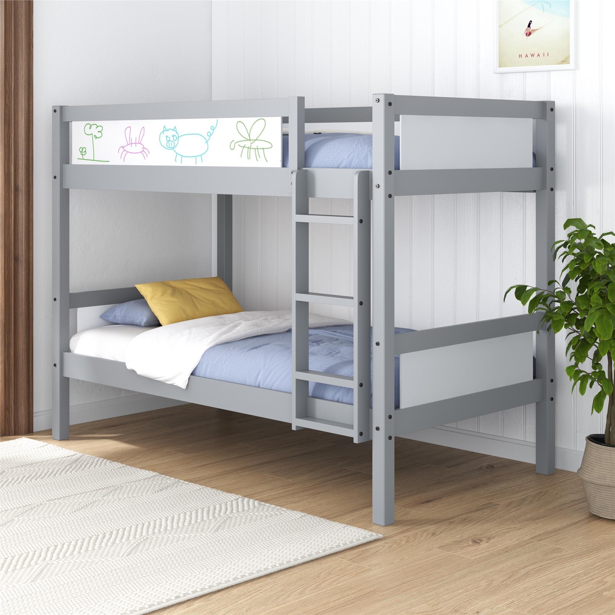 Avenue Greene Gareson Solid Wood Bunk Bed, Twin over Twin, Light