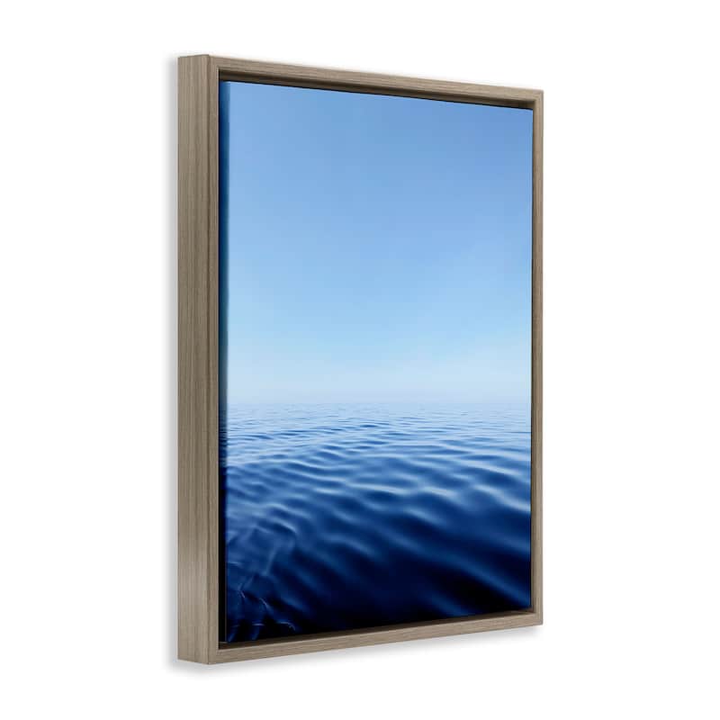 Stupell Cool Blue Ocean Ripples Framed Floater Canvas Wall Art Design By Kali Wilson