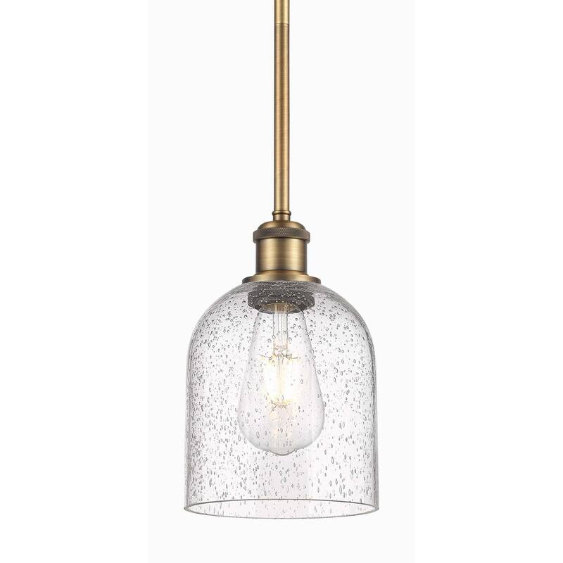 Innovations Lighting 516-1S-10-6 Bella Pendant Bella 6" Wide Mini - Brushed Brass / Seedy