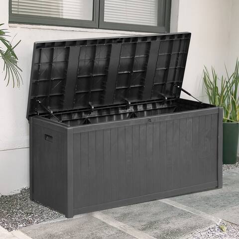 Ainfox 113-gallon Plastic Outdoor Patio Deck Storage Box