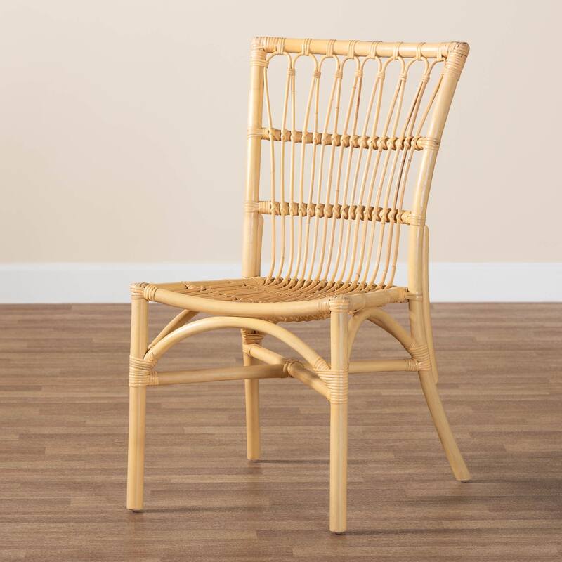 Ammi Modern Bohemian Natural Brown Rattan Dining Chair