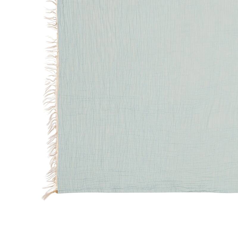 Sevita Solid Turkish Cotton Crinkled Standard Size Throw Blanket with Fringe