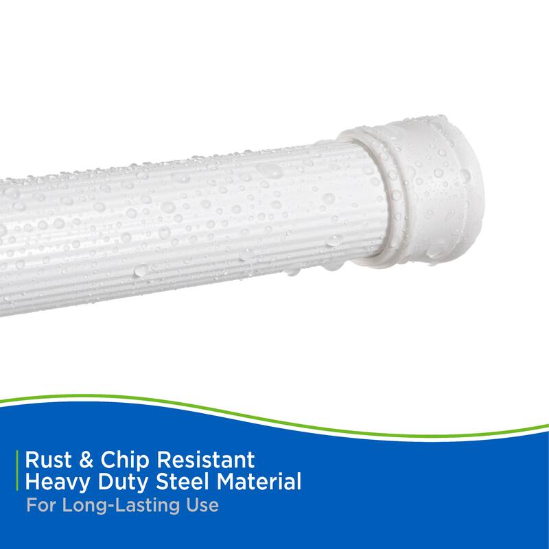 Kenney Twist & Fit No Tools Spring Tension Utility Closet or Shower Curtain Rod, 42-72"