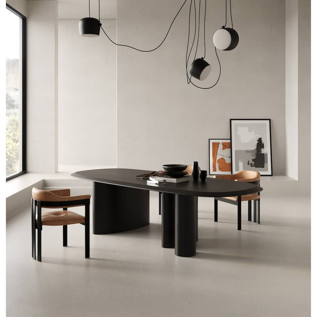 Modrest Summit Modern 118" Black Ash Dining Table