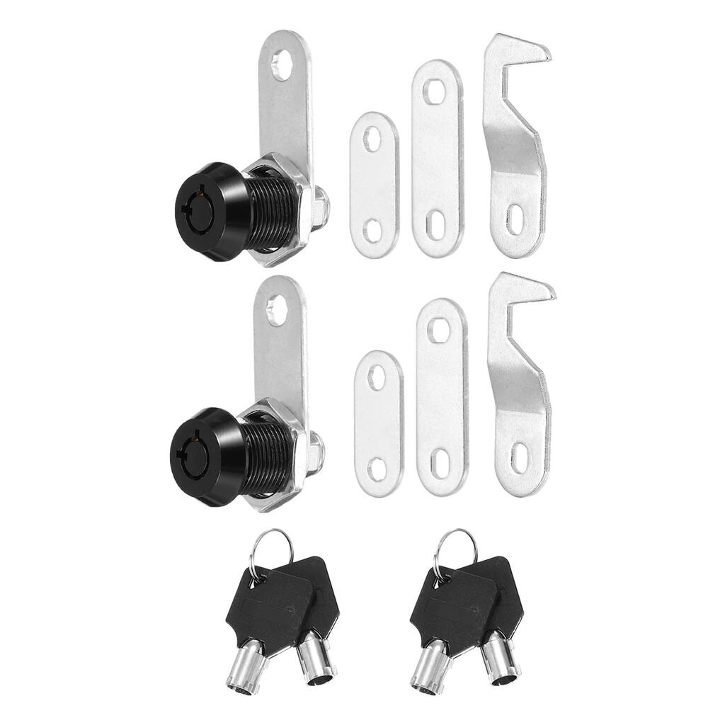 2 Pack Black Cabinet Lock with Key