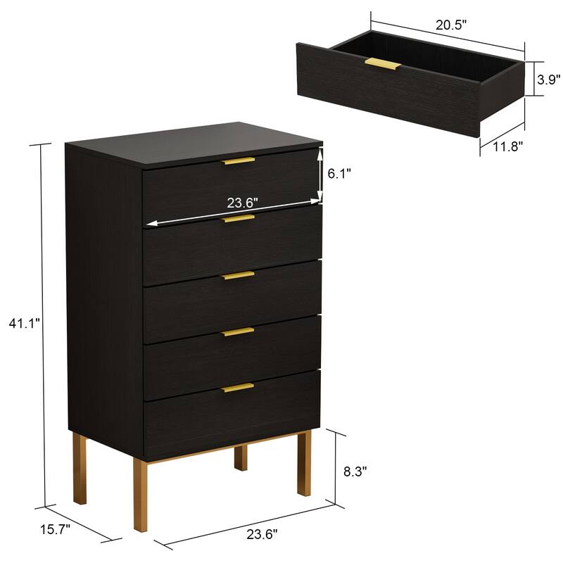 5 Drawer Dresser Storage Tower, Organizer Unit for Bedroom,Chest