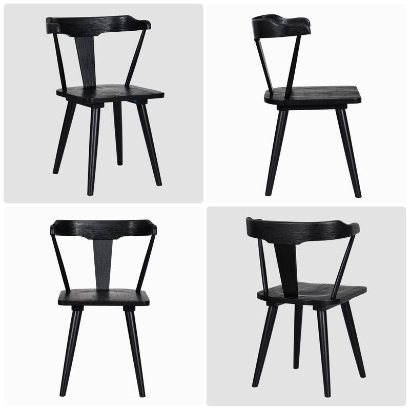 Brushed Solid Oak Wood Dining Chairs
