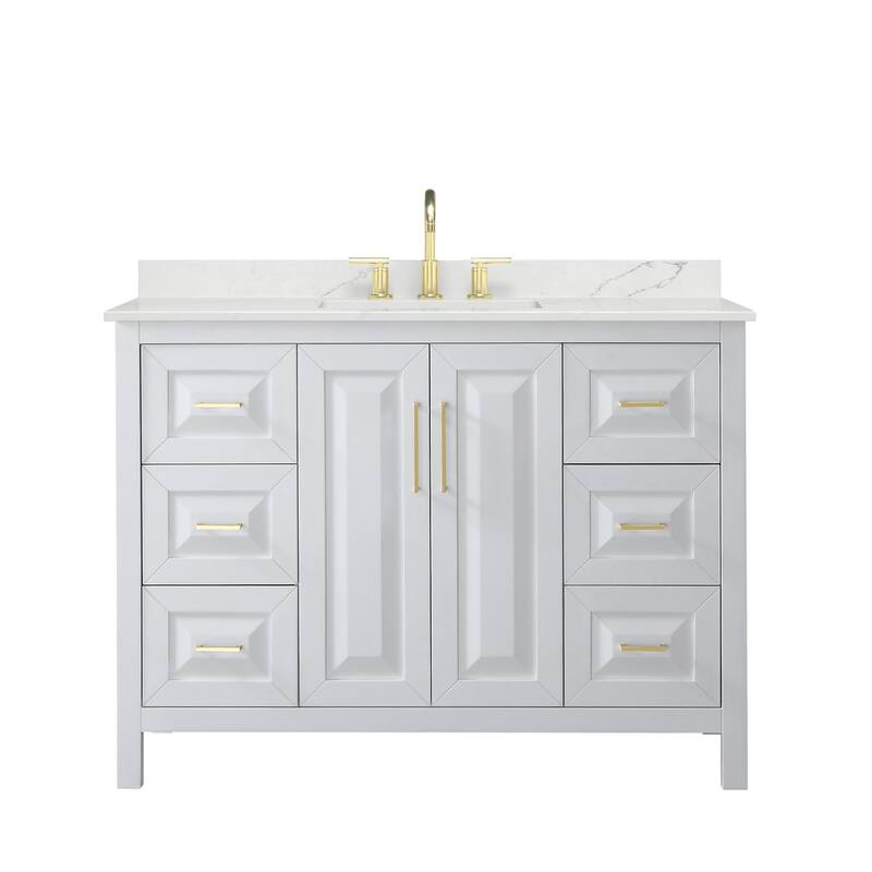 Daria 48-inch Single Vanity, 3 Hole Quartz Top