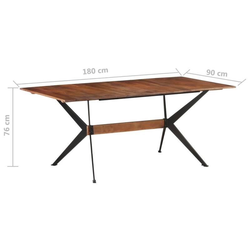 vidaXL Dining Table Kitchen Table Dining Room Dinner Table Solid Mango Wood - 70.9"x35.4"x29.9"