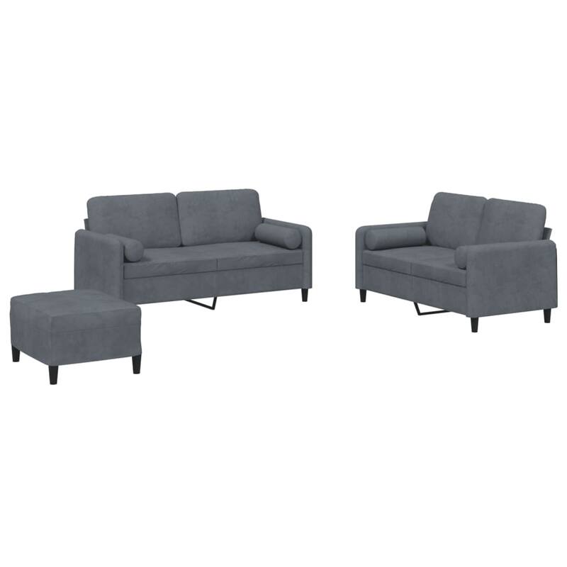 vidaXL Sofa Set Accent Loveseat Couch Settee for Living Room 2 Piece Velvet - 30.3 x 62.2 x 31.5 in.