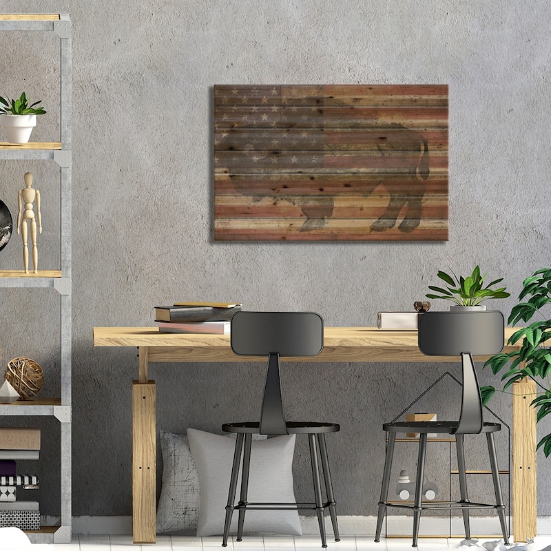 American Bison I Print On Wood by Diego Tirigall - Multi-Color