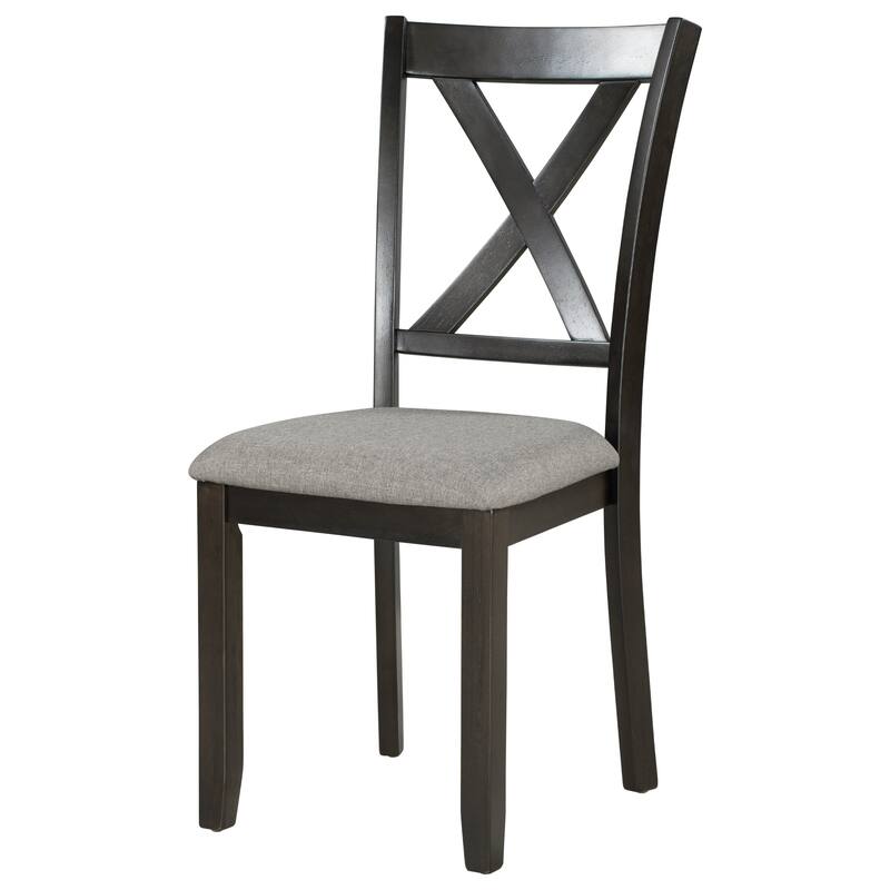 Traditional 6-Piece Wooden Dining Table Set with 4 Upholstered Chairs and Bench