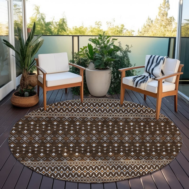 Machine Washable Indoor/ Outdoor Chantille Boho Morrocan Rug