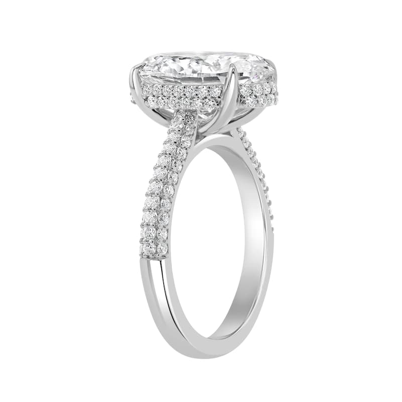 Auriya 14k Gold 5 4/6ctw Oval Double Hidden Halo Diamond Engagement Ring (F-G VS)