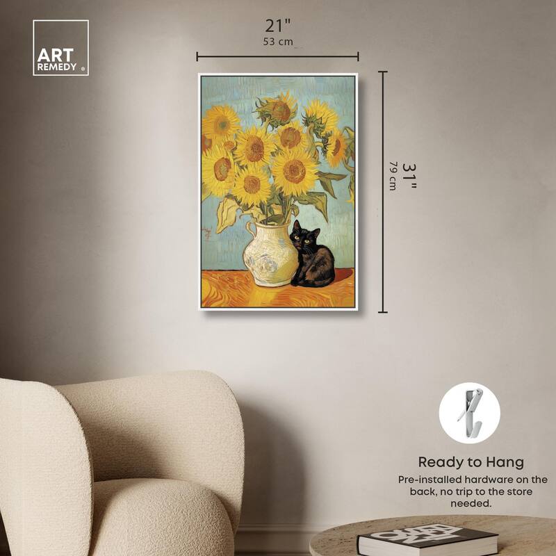 Sunflower Kitten Canvas by Art Remedy