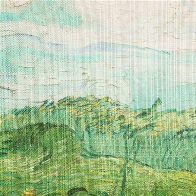 Van Gogh Wheat Fields 12x20 Throw Pillow with Polyfill Insert, Green