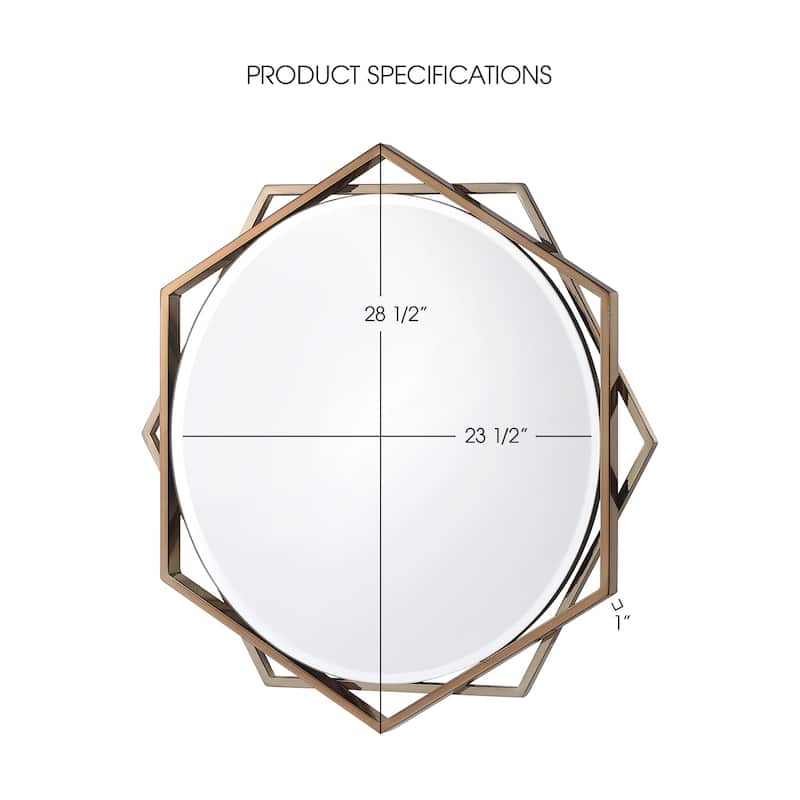 St Genies Contemporary Metal Beveled Wall Mirror by Carson Carrington