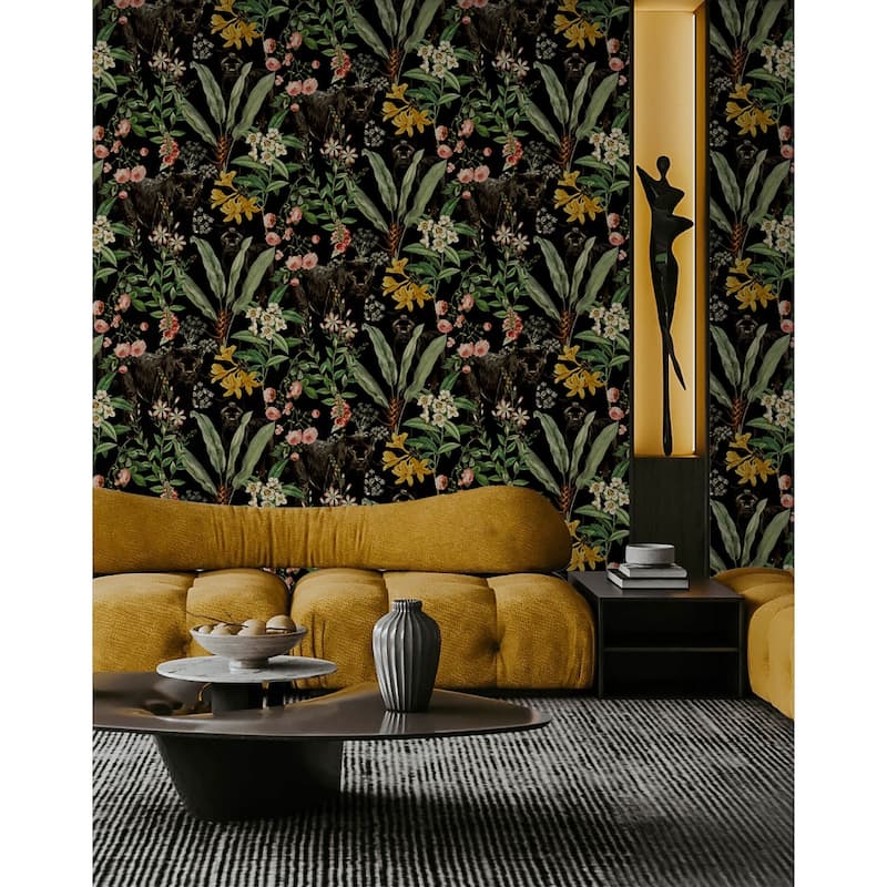 Harry & Grace Panther Jungle Peel and Stick Wallpaper - 20.5 in W x 18 ft. L