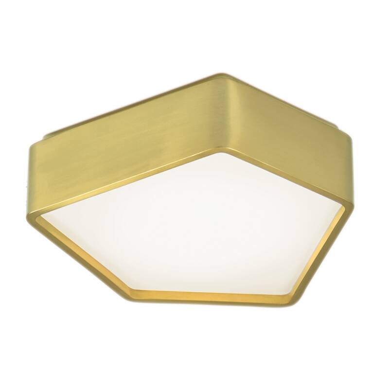 Elk Home Fenway Flush Mount Light - Matte Black - Satin Brass