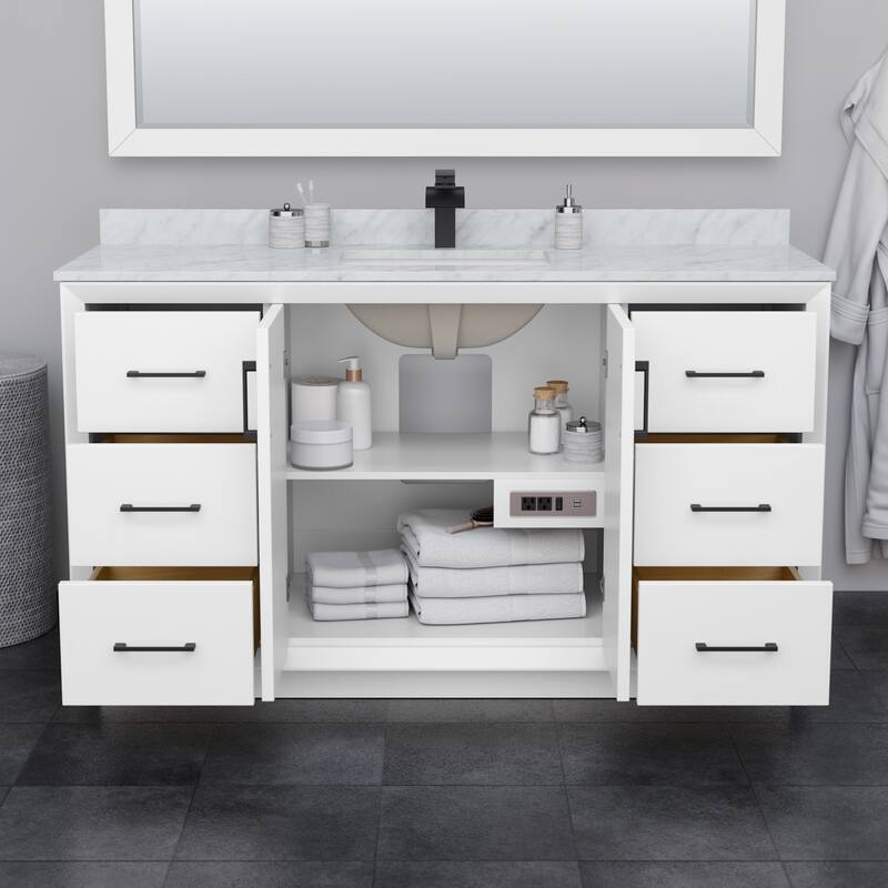 Wyndham Collection WCF414160S-NAT-UNSMXX Strada 60" Free Standing