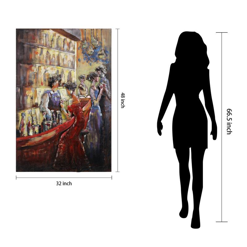 "Tavern" Mixed Media Iron Hand Painted 3D Wall Decor