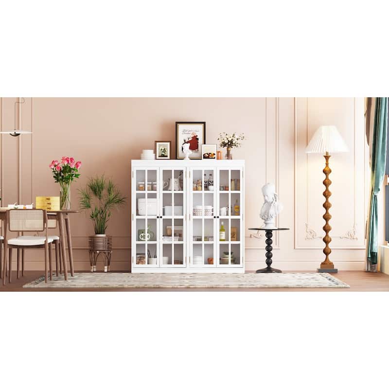 White Storage and Display Cabinet: Glass - door Showcase, Ample Storage & Thoughtful Details