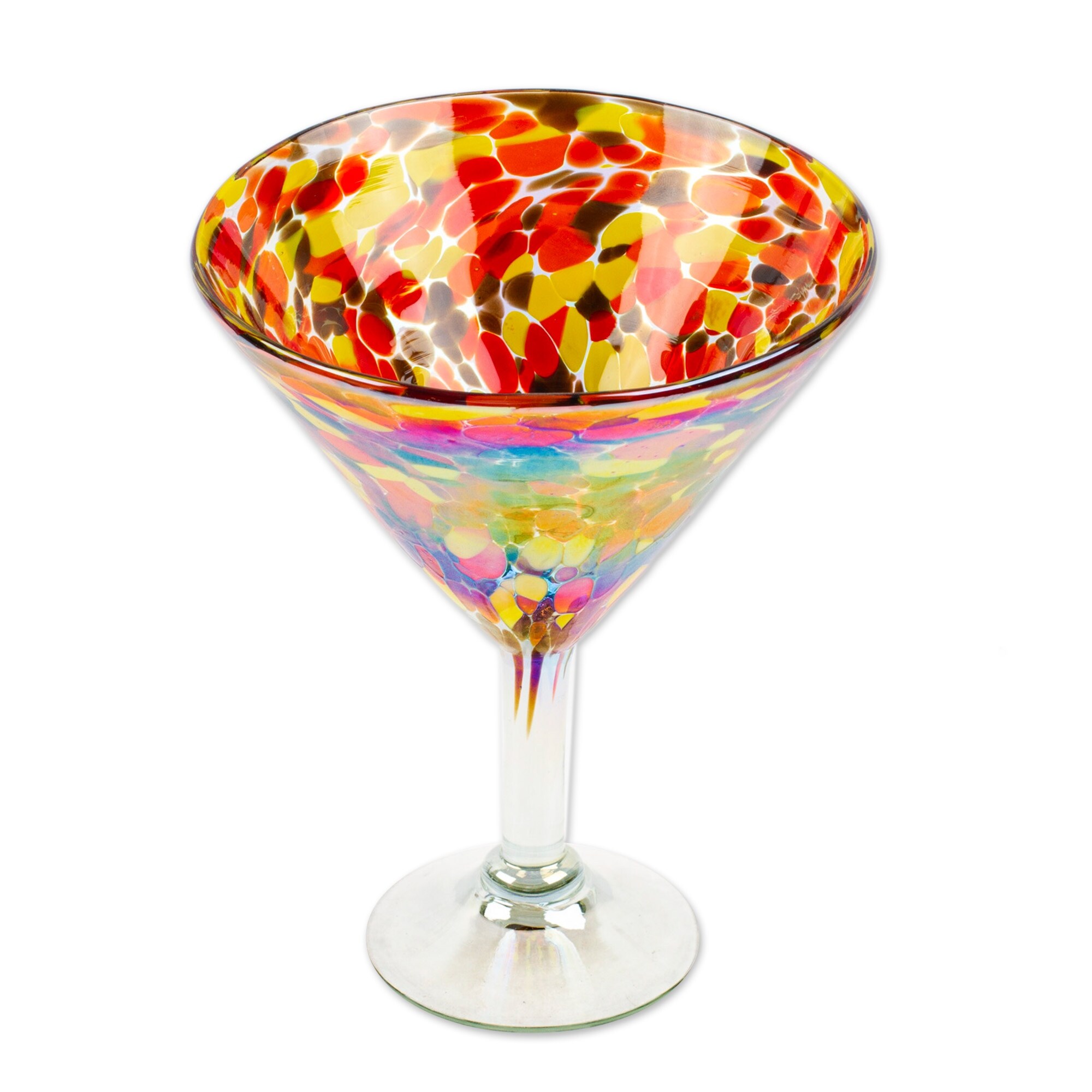 Handmade Waves of Glamour Handblown Martini Glass (Set of 4) (Set of 4) NOVICA