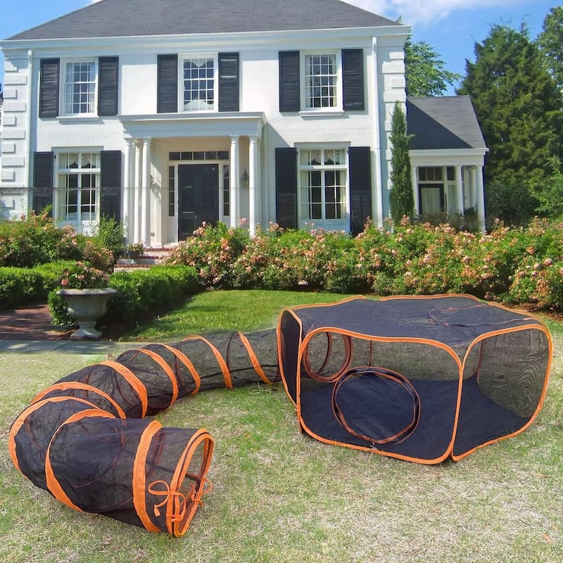 ColourTreeUSA Portable Pet Outdoor Cat Playpen Collapsible Tent Tunnel Compound House