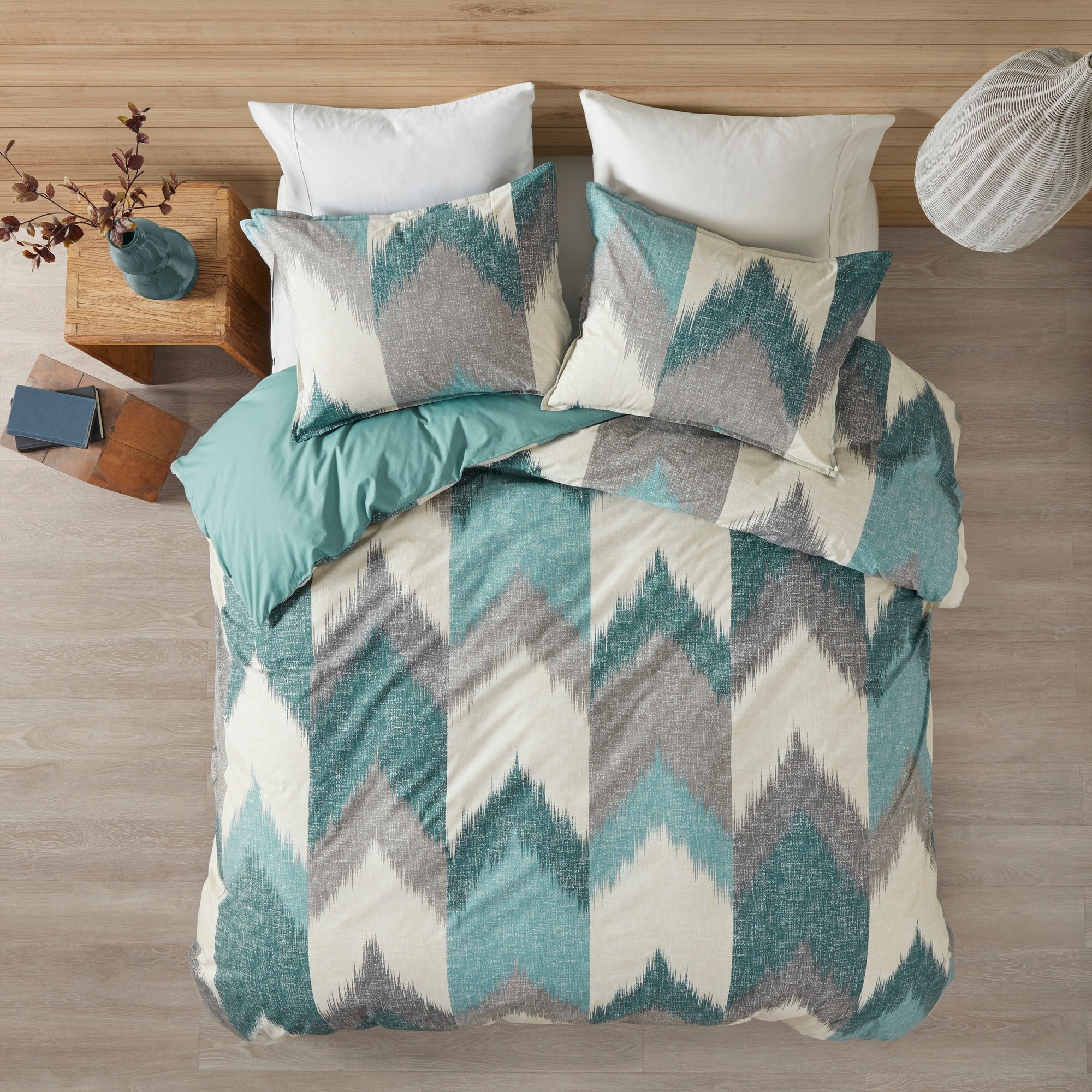 INK+IVY Alpine Aqua 3 Piece Duvet Cover Mini Set