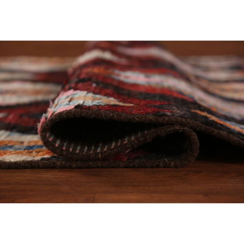 Trellis Moroccan Oriental Runner Rug Handmade Wool Carpet - 3'4" x 12'8"
